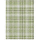 3' X 5' Artichoke Green Brown And Ivory Plaid Washable Indoor Outdoor Area Rug