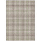 5' X 8' Beige Ivory And Green Plaid Washable Indoor Outdoor Area Rug