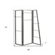 72" Gray Iron Folding Three Panel Screen Room Divider