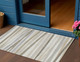 3' X 5' Ivory And Gray Striped Washable Indoor Outdoor Area Rug