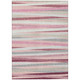 5' X 8' Pink Ivory And Gray Striped Washable Indoor Outdoor Area Rug
