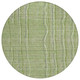 8' Green Ivory And Gray Round Striped Washable Indoor Outdoor Area Rug