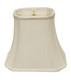 14" White Slanted Rectange Bell Monay Shantung Lampshade