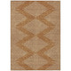 10' X 14' Copper And Beige Geometric Washable Indoor Outdoor Area Rug