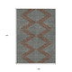 9' X 12' Brown And Aqua Geometric Washable Indoor Outdoor Area Rug