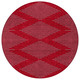 8' Red And Gray Round Geometric Washable Indoor Outdoor Area Rug