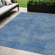 5' X 8' Blue Washable Indoor Outdoor Area Rug