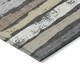 3' X 5' Charcoal Beige And Brown Striped Washable Indoor Outdoor Area Rug