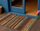 3' X 5' Chocolate Beige And Copper Striped Washable Indoor Outdoor Area Rug