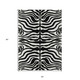 5' X 8' Black And Ivory Animal Print Washable Indoor Outdoor Area Rug