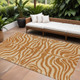8' X 10' Copper And Tan Animal Print Washable Indoor Outdoor Area Rug