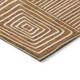 8' Copper And Ivory Round Geometric Washable Indoor Outdoor Area Rug