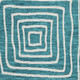 3' X 5' Teal Blue And Ivory Geometric Washable Indoor Outdoor Area Rug
