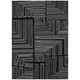 5' X 8' Black And Ivory Geometric Washable Indoor Outdoor Area Rug