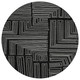 8' Black And Ivory Round Geometric Washable Indoor Outdoor Area Rug