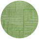8' Green And Ivory Round Geometric Washable Indoor Outdoor Area Rug