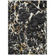 10' X 14' Black Ivory And Brown Striped Washable Indoor Outdoor Area Rug