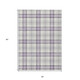 3' X 5' Lavender Purple And Gray Plaid Washable Indoor Outdoor Area Rug