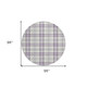 8' Lavender Purple And Gray Round Plaid Washable Indoor Outdoor Area Rug