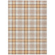 10' X 14' Peach And Beige Plaid Washable Indoor Outdoor Area Rug