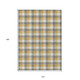 10' X 14' Gray Tan And Beige Plaid Washable Indoor Outdoor Area Rug