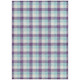 3' X 5' Purple Aqua And Beige Plaid Washable Indoor Outdoor Area Rug