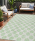 5' X 8' Mint Green And Ivory Polka Dot Washable Indoor Outdoor Area Rug