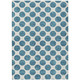 9' X 12' Teal Blue And Ivory Polka Dot Washable Indoor Outdoor Area Rug