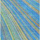 3' X 5' Denim Blue Sky Blue And Gold Striped Washable Indoor Outdoor Area Rug