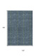 10' X 14' Blue Denim Blue And Mint Green Striped Washable Indoor Outdoor Area Rug