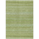 8' X 10' Fern Green And Sage Striped Washable Indoor Outdoor Area Rug