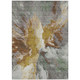 10' X 14' Gold And Gray Abstract Washable Indoor Outdoor Area Rug