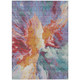9' X 12' Orange Red And Teal Blue Abstract Washable Indoor Outdoor Area Rug