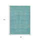 8' X 10' Aqua And Teal Blue Striped Washable Indoor Outdoor Area Rug