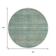 8' Teal Blue Gold And Taupe Round Southwestern Washable Indoor Outdoor Area Rug