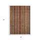 3' X 5' Rust Taupe And Gray Striped Washable Indoor Outdoor Area Rug