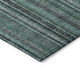 9' X 12' Teal Blue Aqua And Gray Striped Washable Indoor Outdoor Area Rug