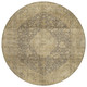 8' Brown And Beige Round Medallion Washable Indoor Outdoor Area Rug
