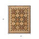 5' X 8' Gold Tan And Black Geometric Hand Tufted Area Rug
