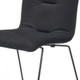 Set of Two Gray and Black Upholstered Fabric Dining Side Chairs