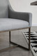 Gray and Antiqued Brass Upholstered Fabric Dining Arm Chair