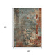 5' X 8' Pale Aqua Copper And Beige Abstract Washable Indoor Outdoor Area Rug