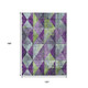 10' X 14' Purple And Lime Green Geometric Washable Indoor Outdoor Area Rug
