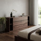 63" Walnut Solid Wood Six Drawer Double Dresser