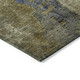 8' Khaki And Denim Blue Round Abstract Washable Indoor Outdoor Area Rug