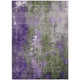 9' X 12' Olive Green And Purple Abstract Washable Indoor Outdoor Area Rug