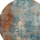 8' Teal Blue And Copper Round Abstract Washable Indoor Outdoor Area Rug