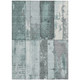 9' X 12' Pale Aqua And Gray Geometric Washable Indoor Outdoor Area Rug