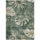 8' X 10' Fern Green And Sage Floral Washable Indoor Outdoor Area Rug