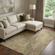 8' X 10' Gold And Charcoal Diamond Washable Area Rug With UV Protection